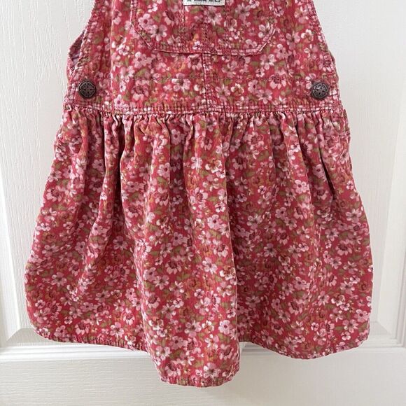 Oshkosh B'gosh Pink Floral Corduroy Overall Dress Jumper Girls Size 4T - Picture 4 of 11
